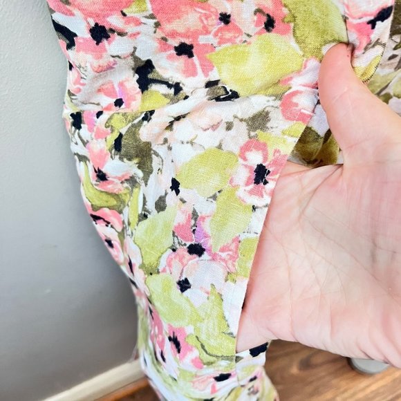 J. Jill Love Linen Floral Dress with Pockets- Size L - Picture 4 of 5